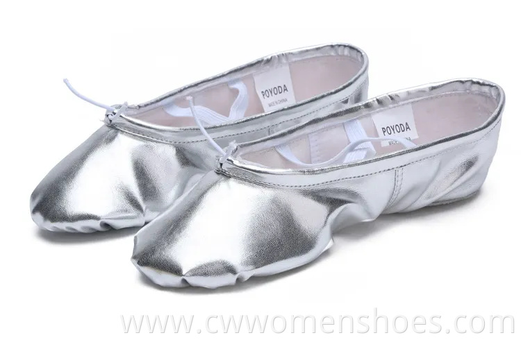 Ballet Dance Shoes Split-Sole Slipper Flats Ballet Dance PU Leather Shoes